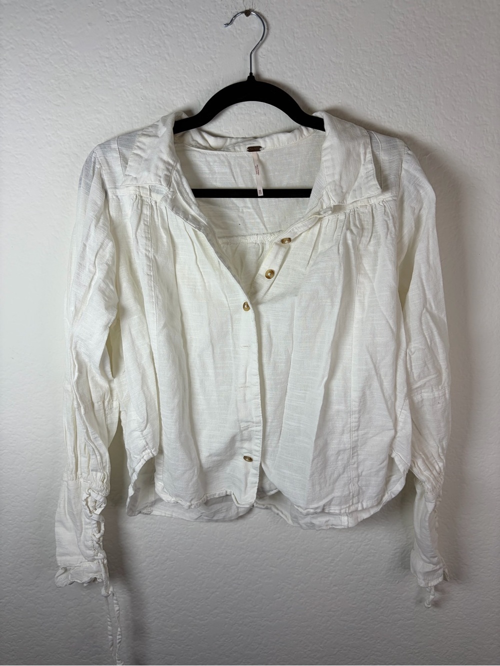 Free people Xs White Women's Button-Up Top